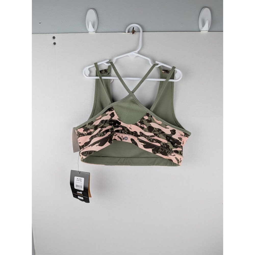 Avia Girls Reversible Camo Sports Bra XL Pink Green Athletic Fitness - Picture 4 of 4